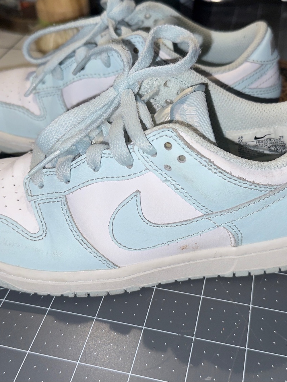 Nike Kids Two-Tone Light Blue and White Low-Top Sneakers